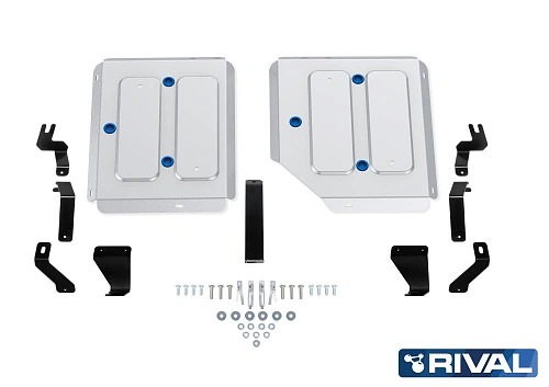 Защита топливного бака Rival для Haval Dargo (Хавал Дарго) 4WD 2022-н.в., алюминий 3 мм, с крепежом,